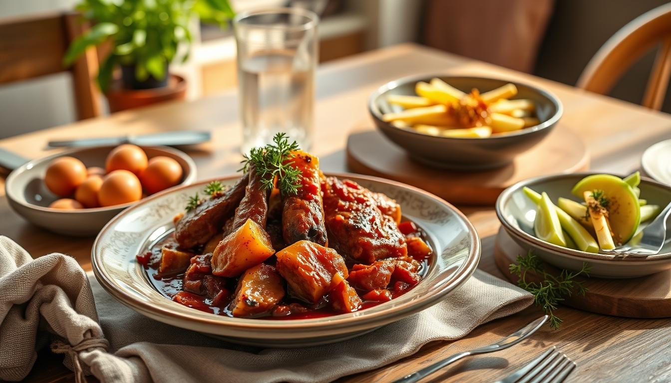 Seasonal meal prepared in a home kitchen