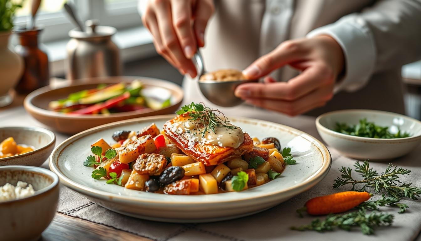 Fresh seasonal ingredients arranged for home cooking